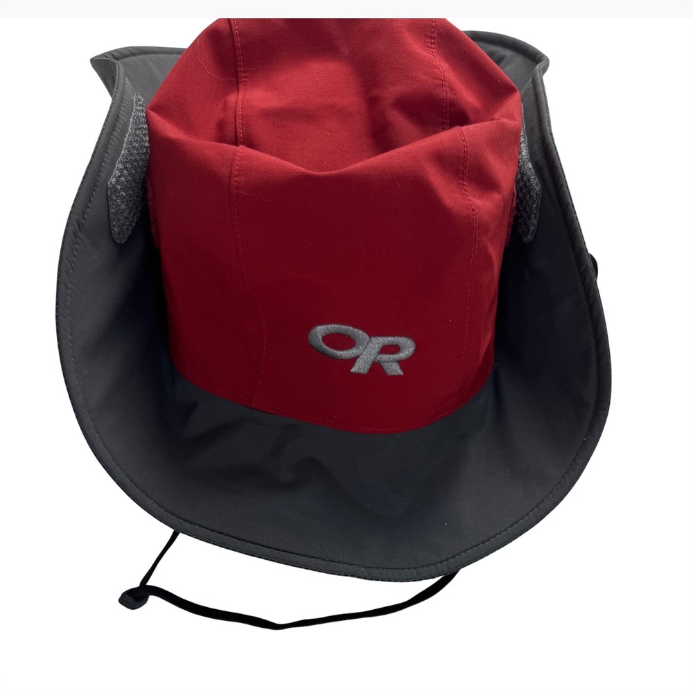 Outdoor Research Seattle GORE-TEX Rain Hat Red Grey Small Waterproof